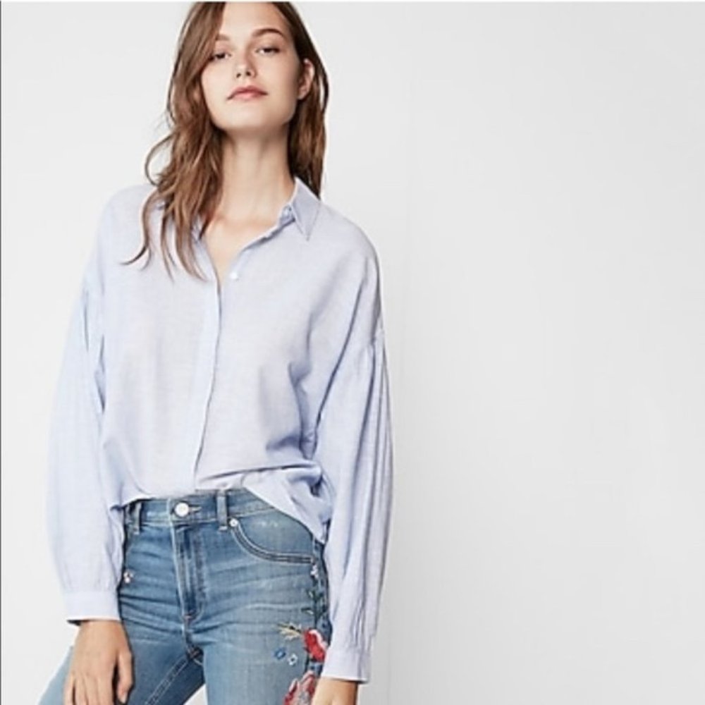 New Express Size L Long Sleeve‎ Button-Down Shirt